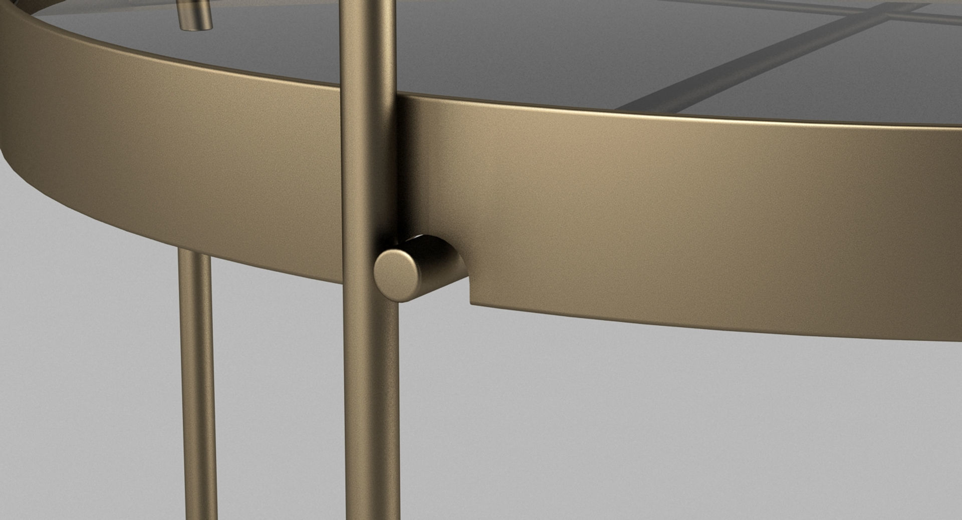 Sidetable round brass side table 3D model_1