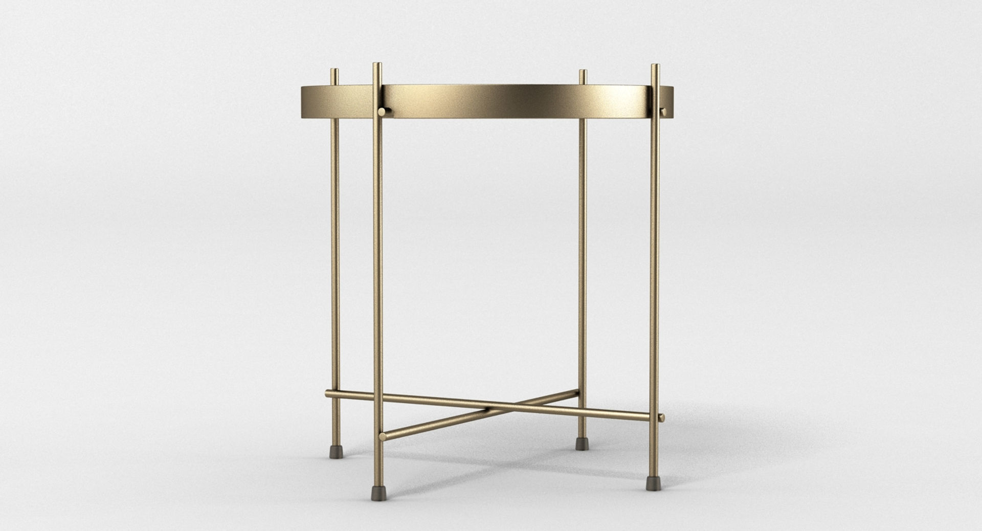 Sidetable round brass side table 3D model_6