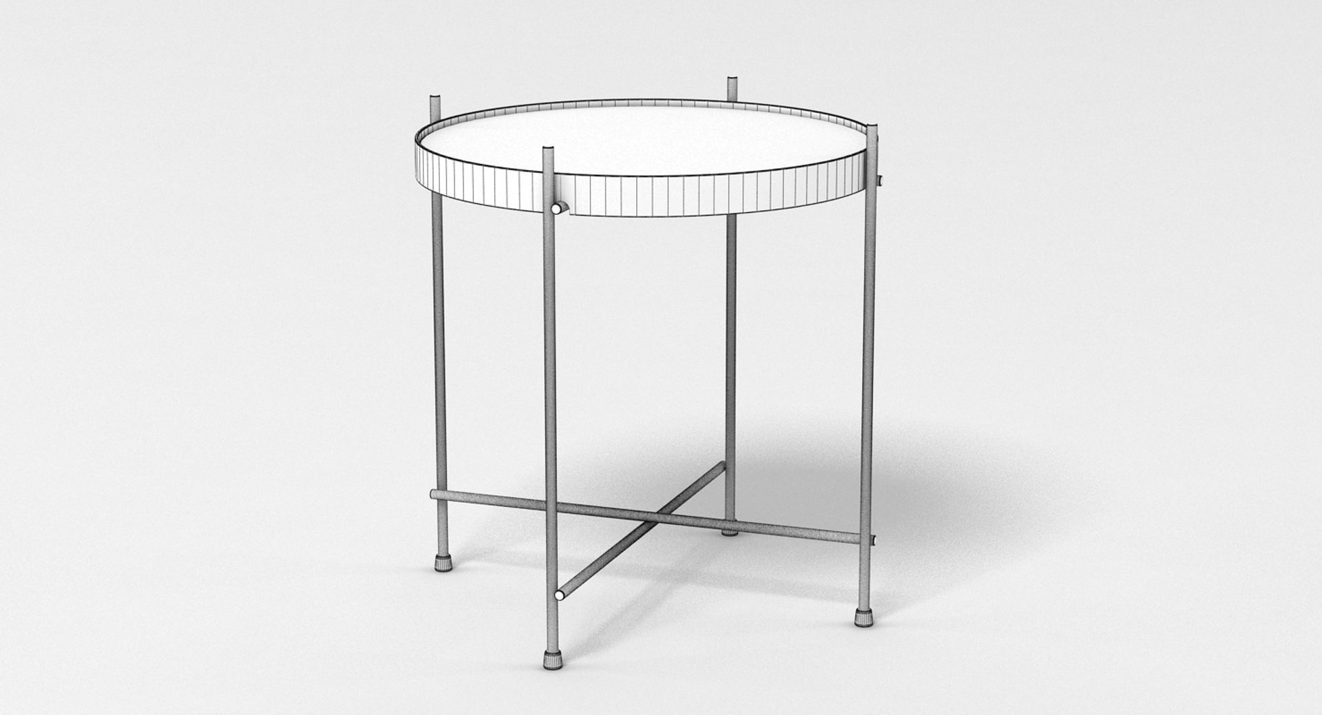 Sidetable round brass side table 3D model_7