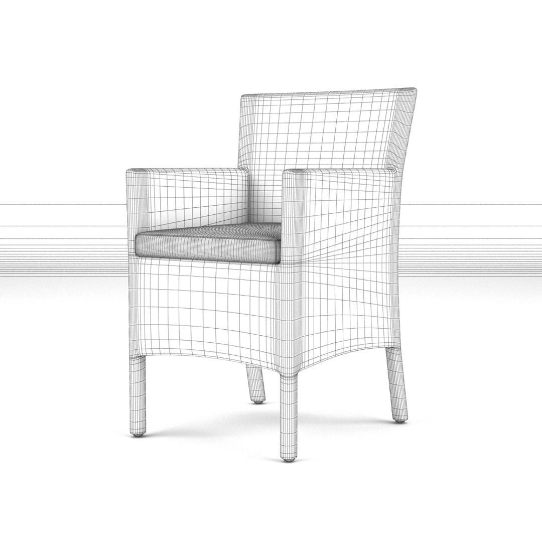 Rattan Chairs 3D model_4