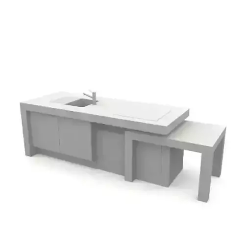 White Countertop With Sink