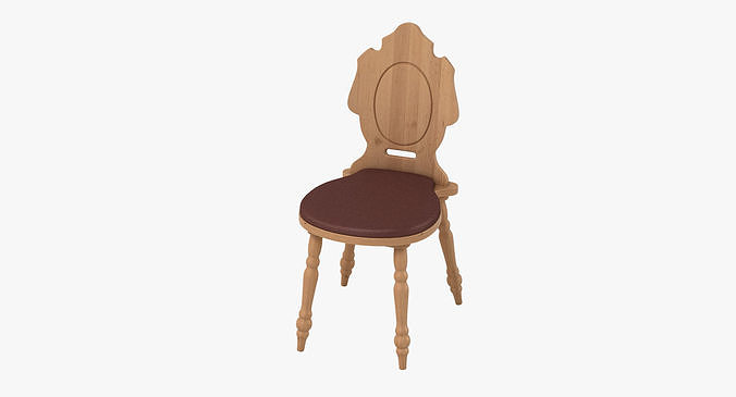 Rustic Chair 3D model 5