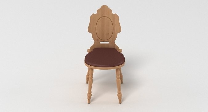 Rustic Chair 3D model 4
