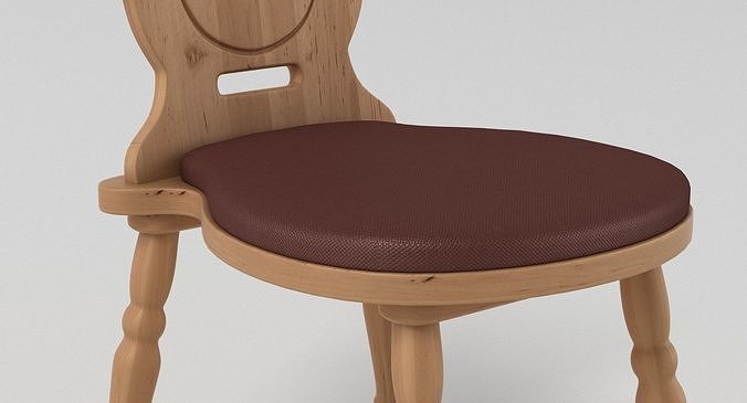 Rustic Chair 3D model 3
