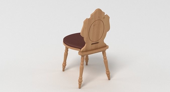 Rustic Chair 3D model 7