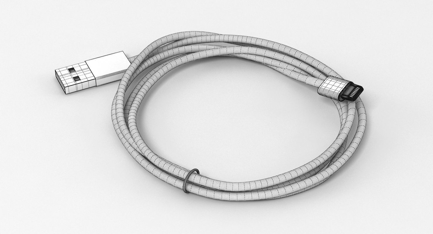 Apple Lightning Cable 3D model_3
