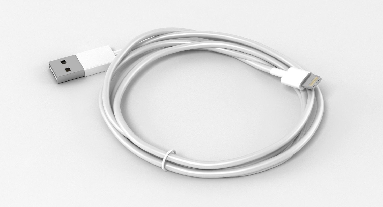 Apple Lightning Cable 3D model_2