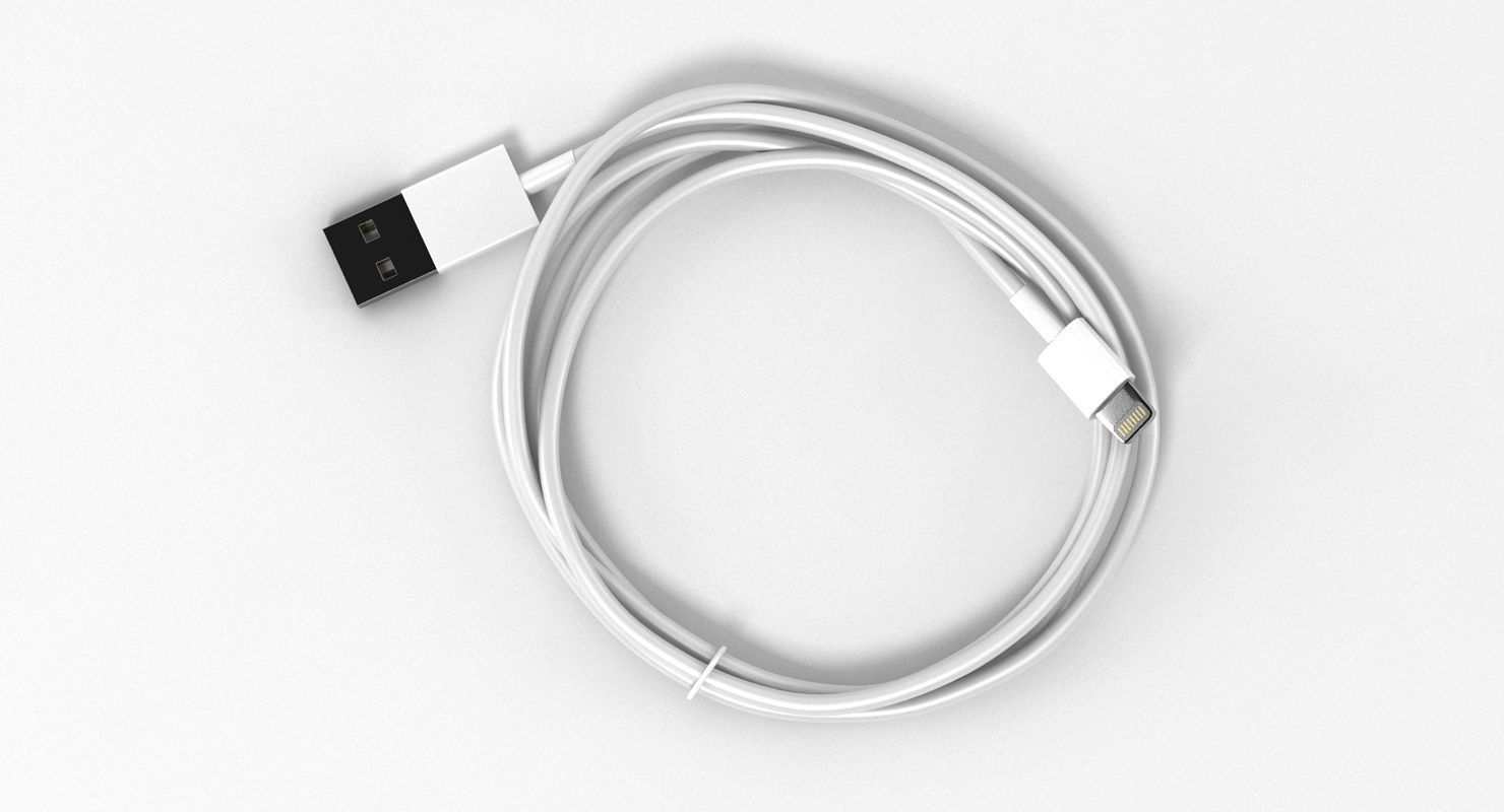 Apple Lightning Cable 3D model_4