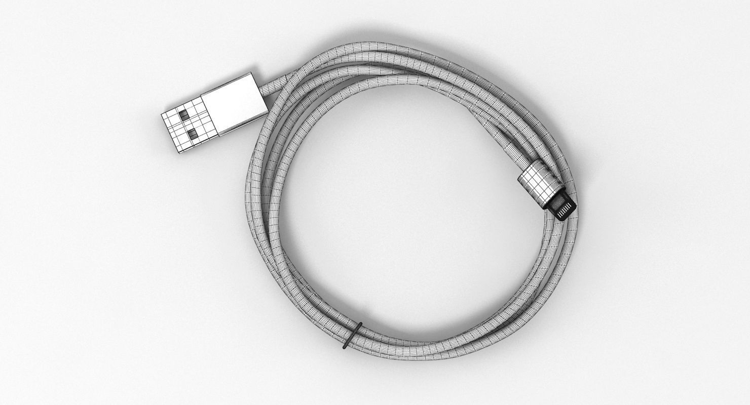 Apple Lightning Cable 3D model_5