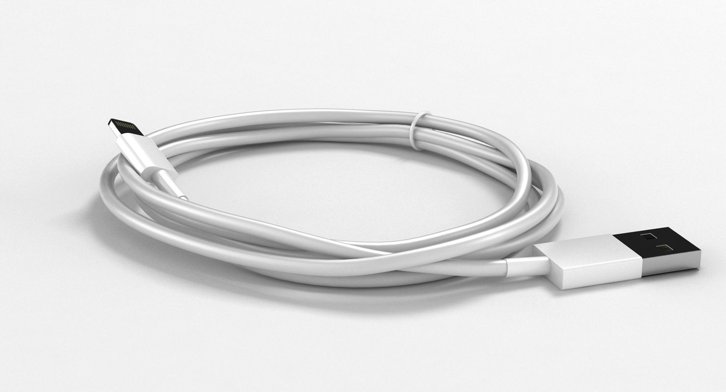 Apple Lightning Cable 3D model_1
