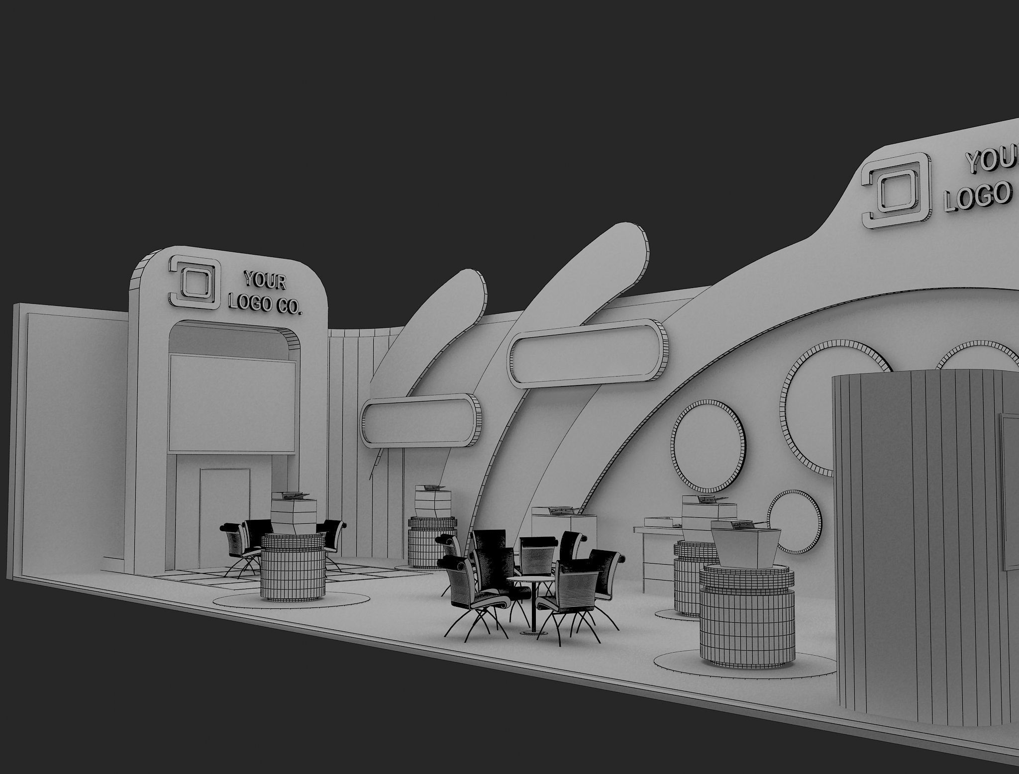 Booth Exhibition Stand a465b 3D model_19