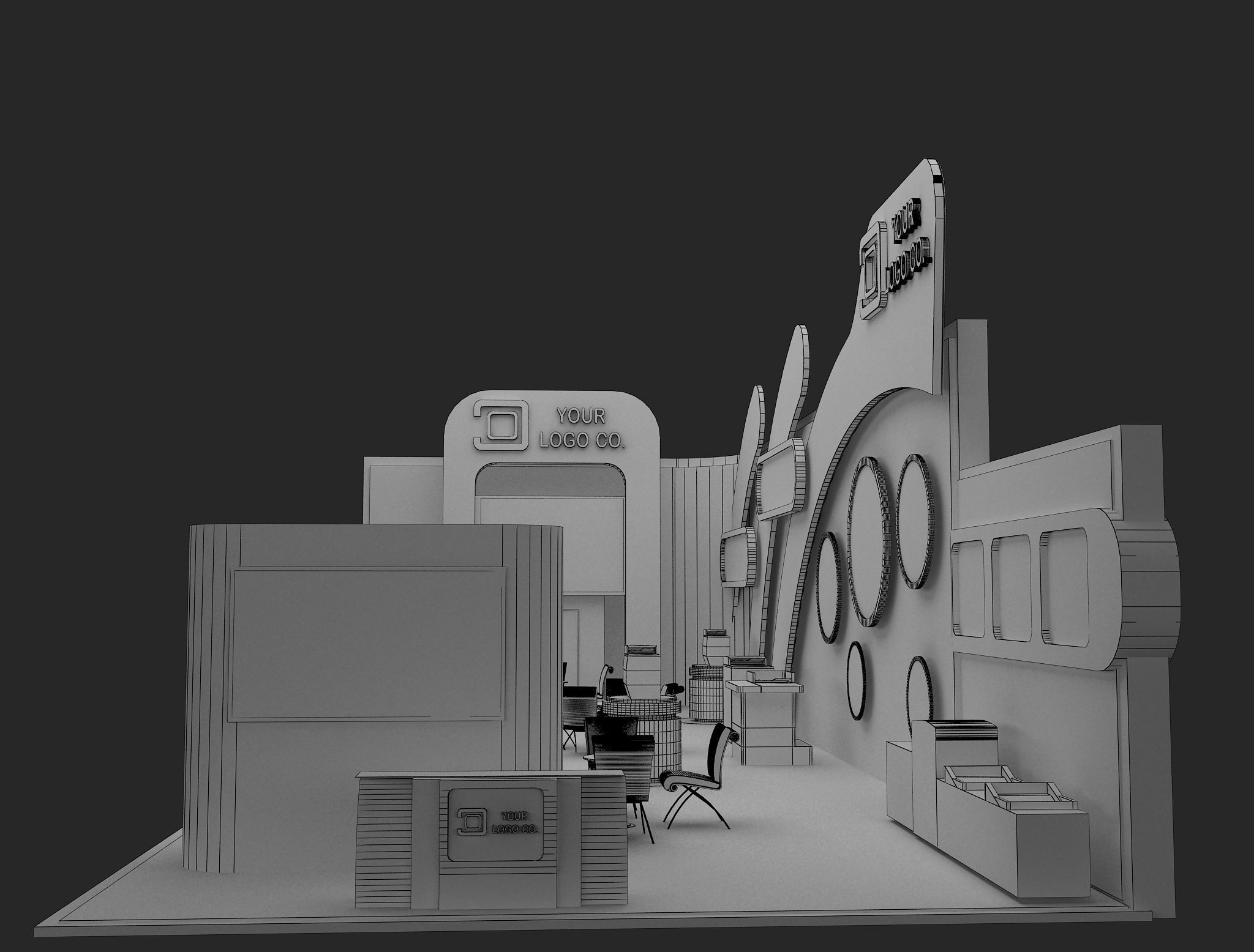 Booth Exhibition Stand a465b 3D model_6