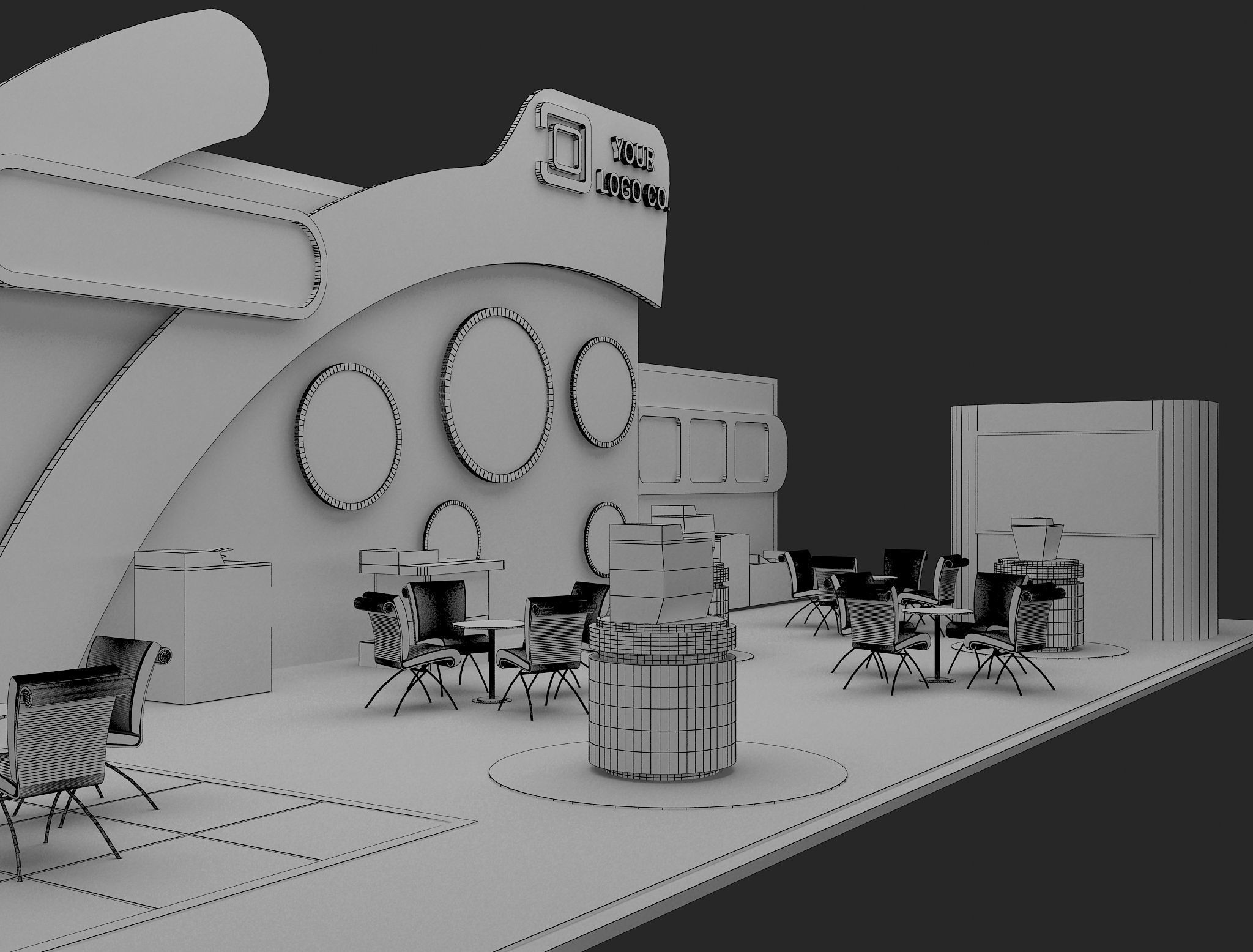 Booth Exhibition Stand a465b 3D model_22