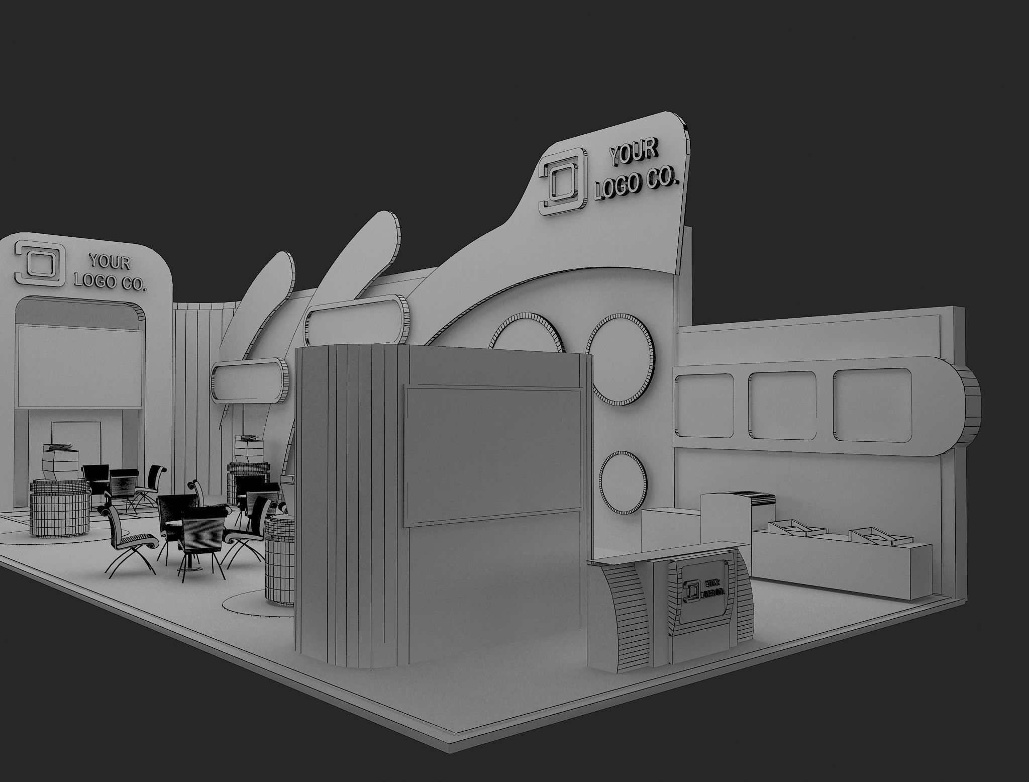 Booth Exhibition Stand a465b 3D model_16