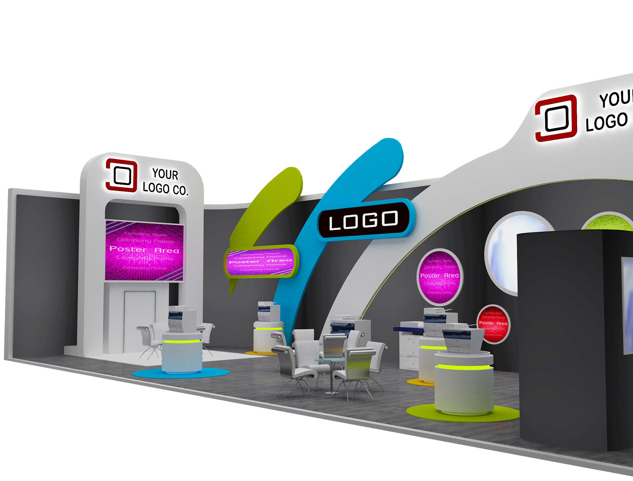 Booth Exhibition Stand a465b 3D model_12