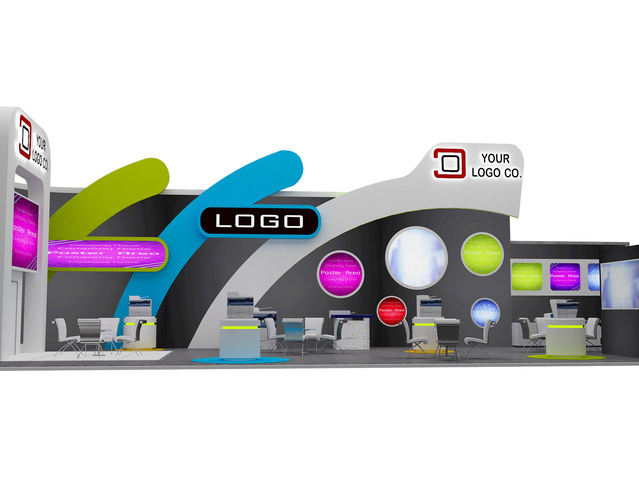 Booth Exhibition Stand a465b 3D model_7