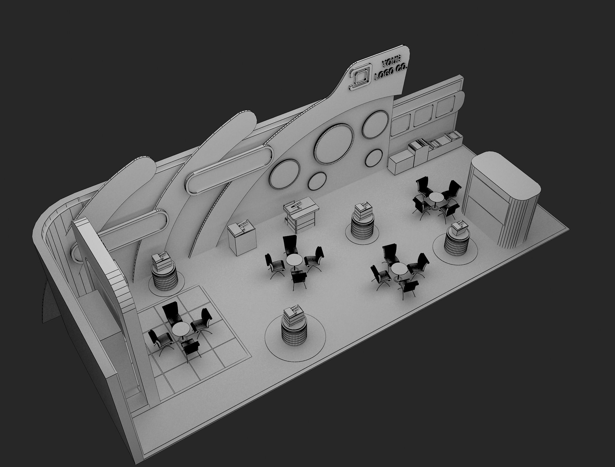 Booth Exhibition Stand a465b 3D model_15