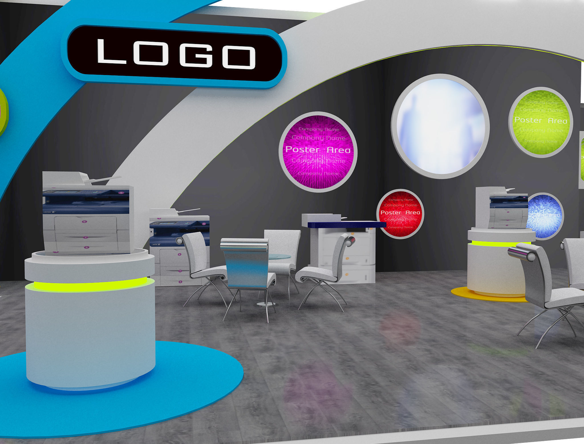 Booth Exhibition Stand a465b 3D model_9