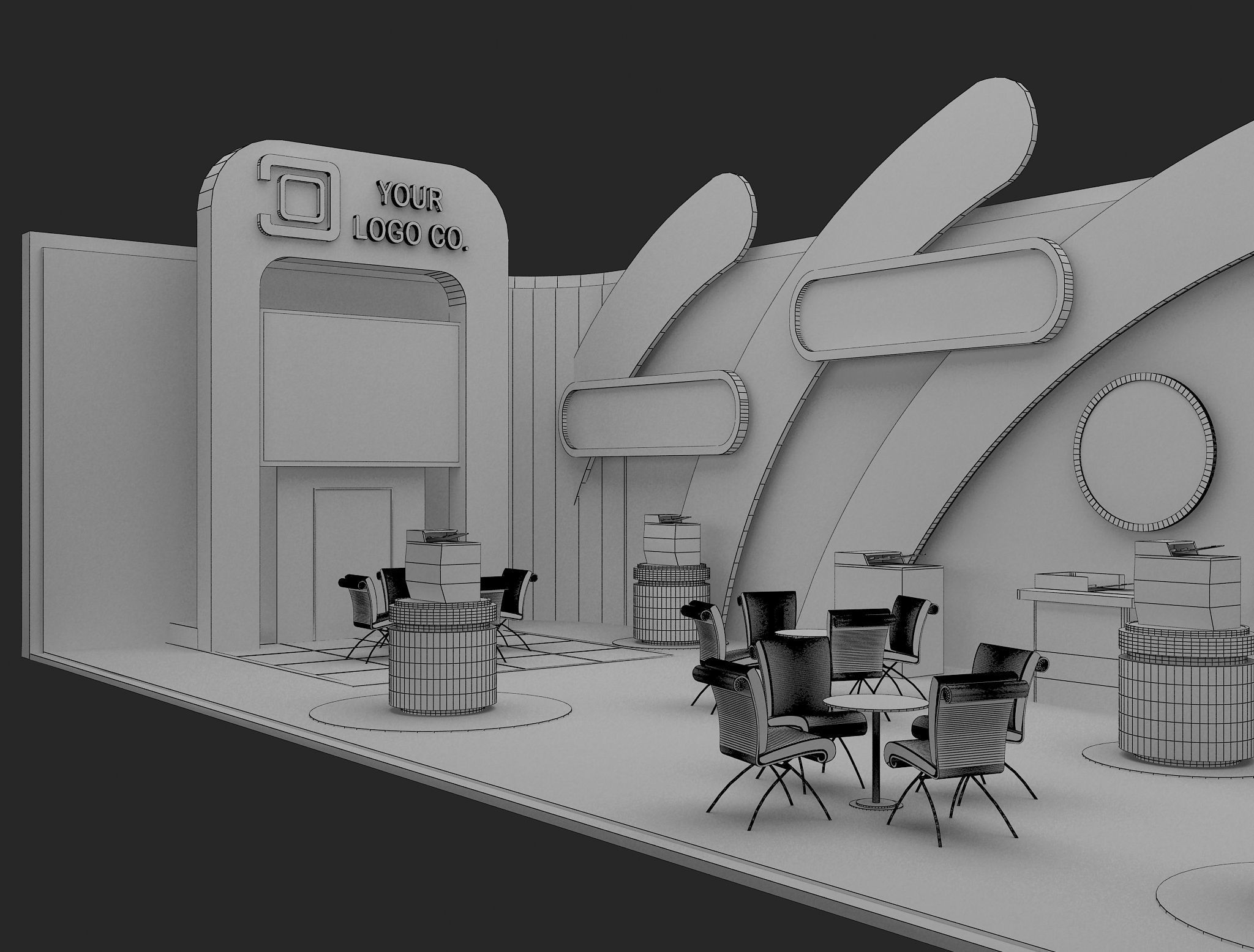 Booth Exhibition Stand a465b 3D model_20