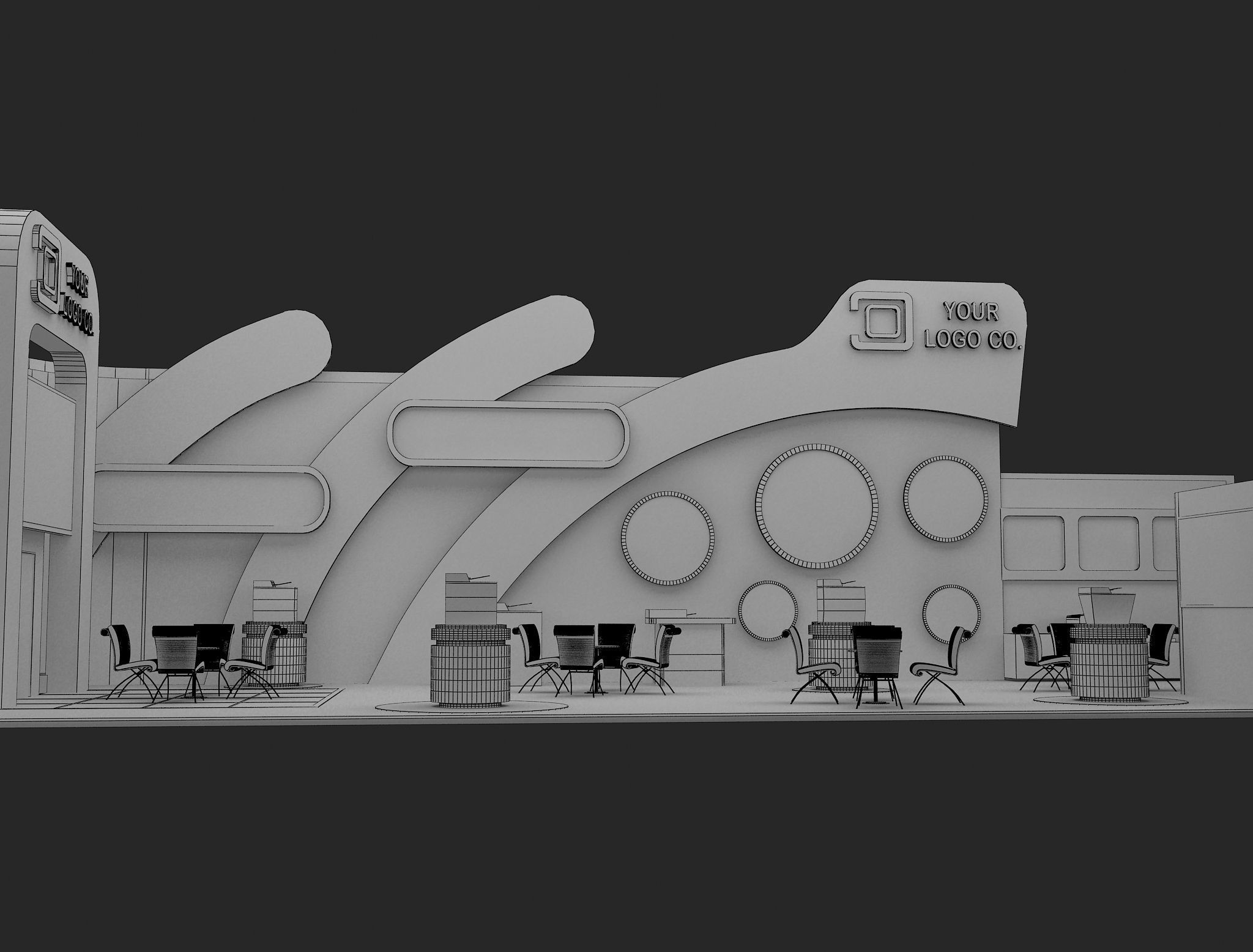 Booth Exhibition Stand a465b 3D model_8