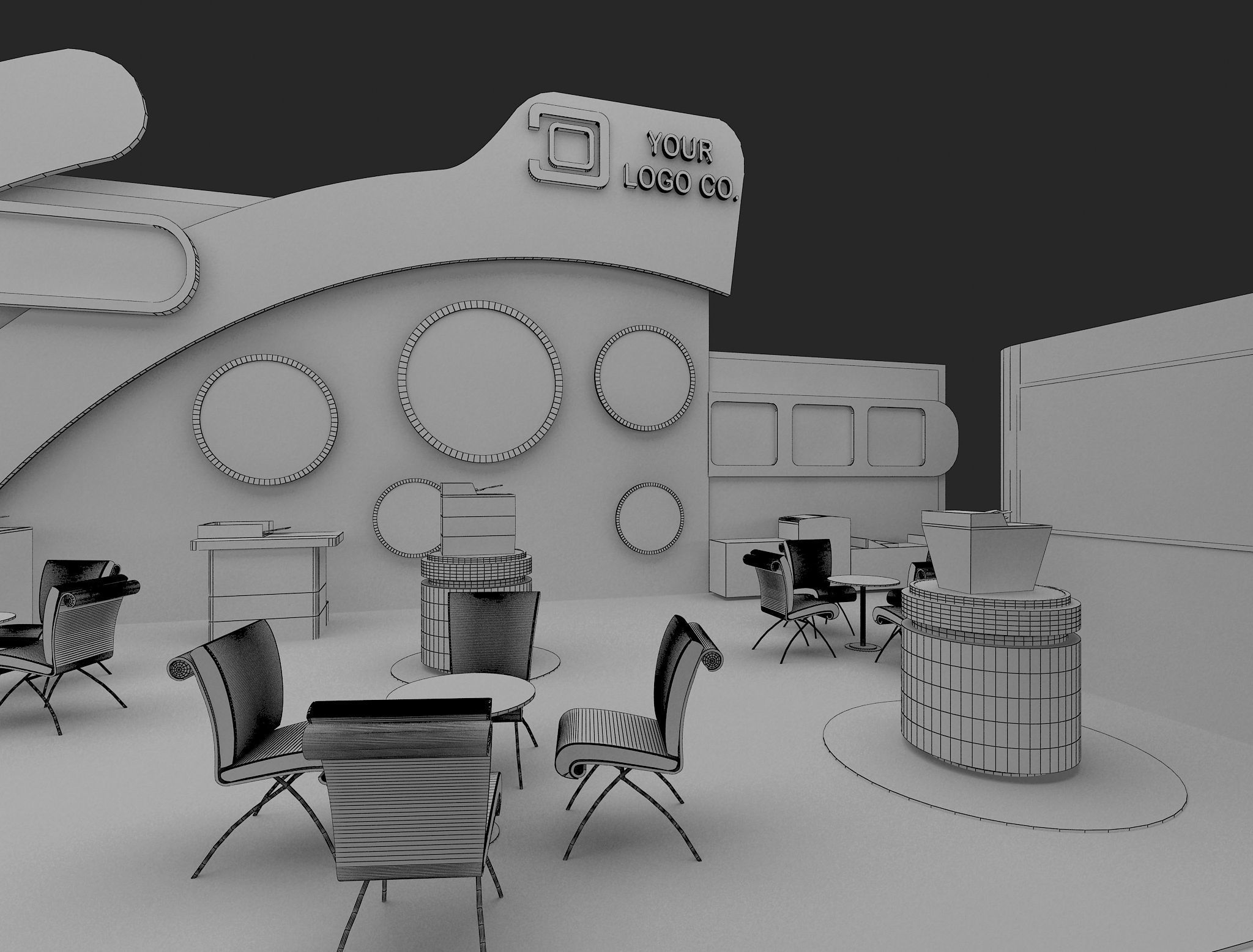 Booth Exhibition Stand a465b 3D model_21