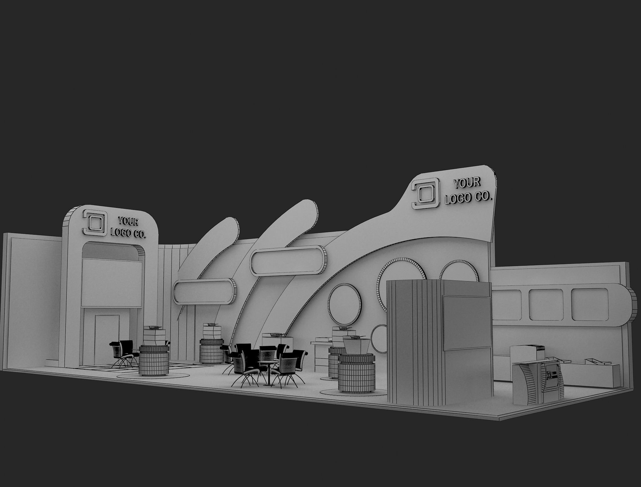 Booth Exhibition Stand a465b 3D model_4