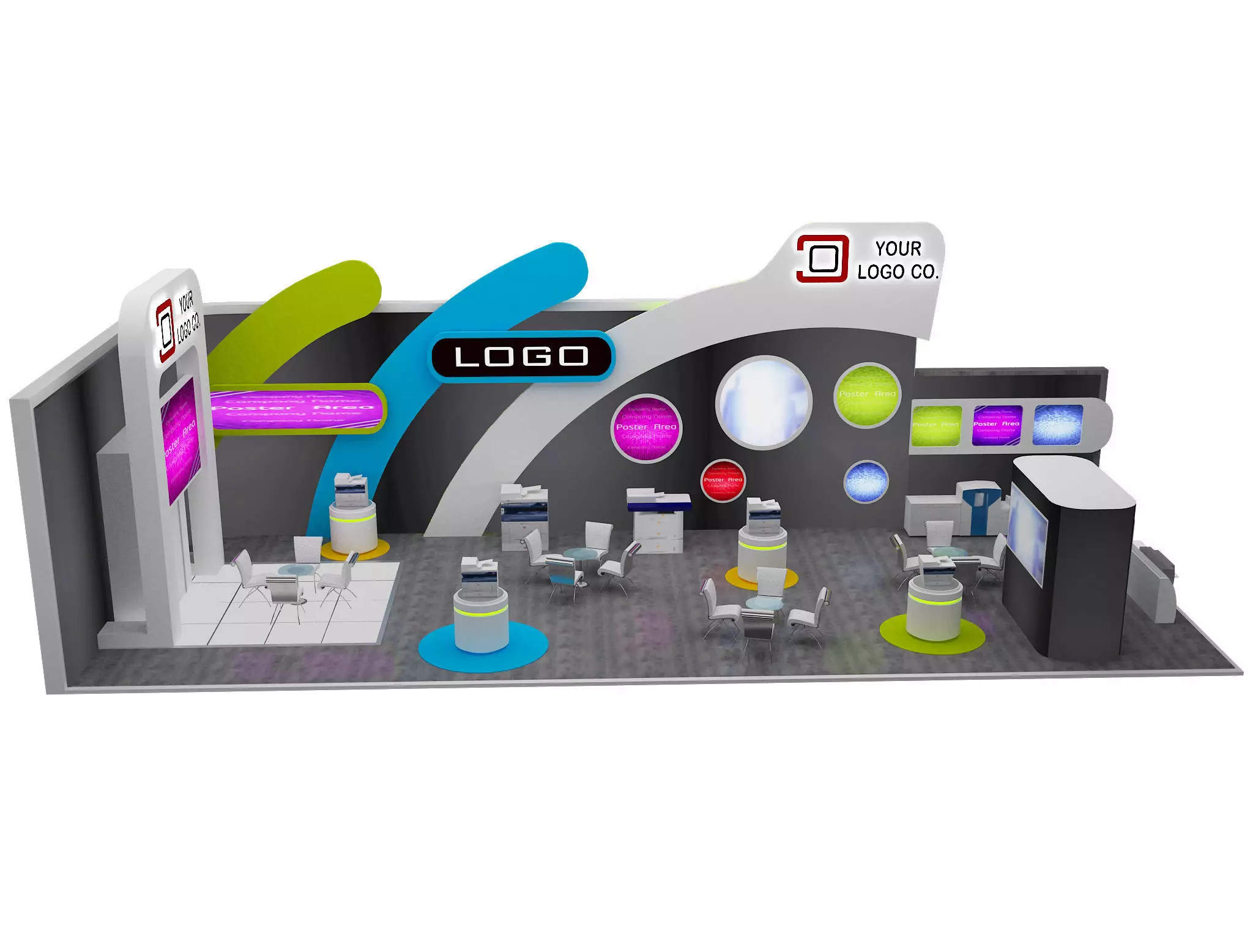 Booth Exhibition Stand a465b 3D model_0