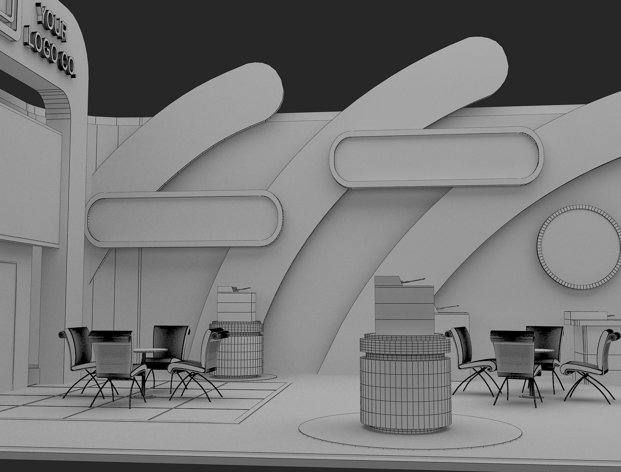 Booth Exhibition Stand a465b 3D model_18