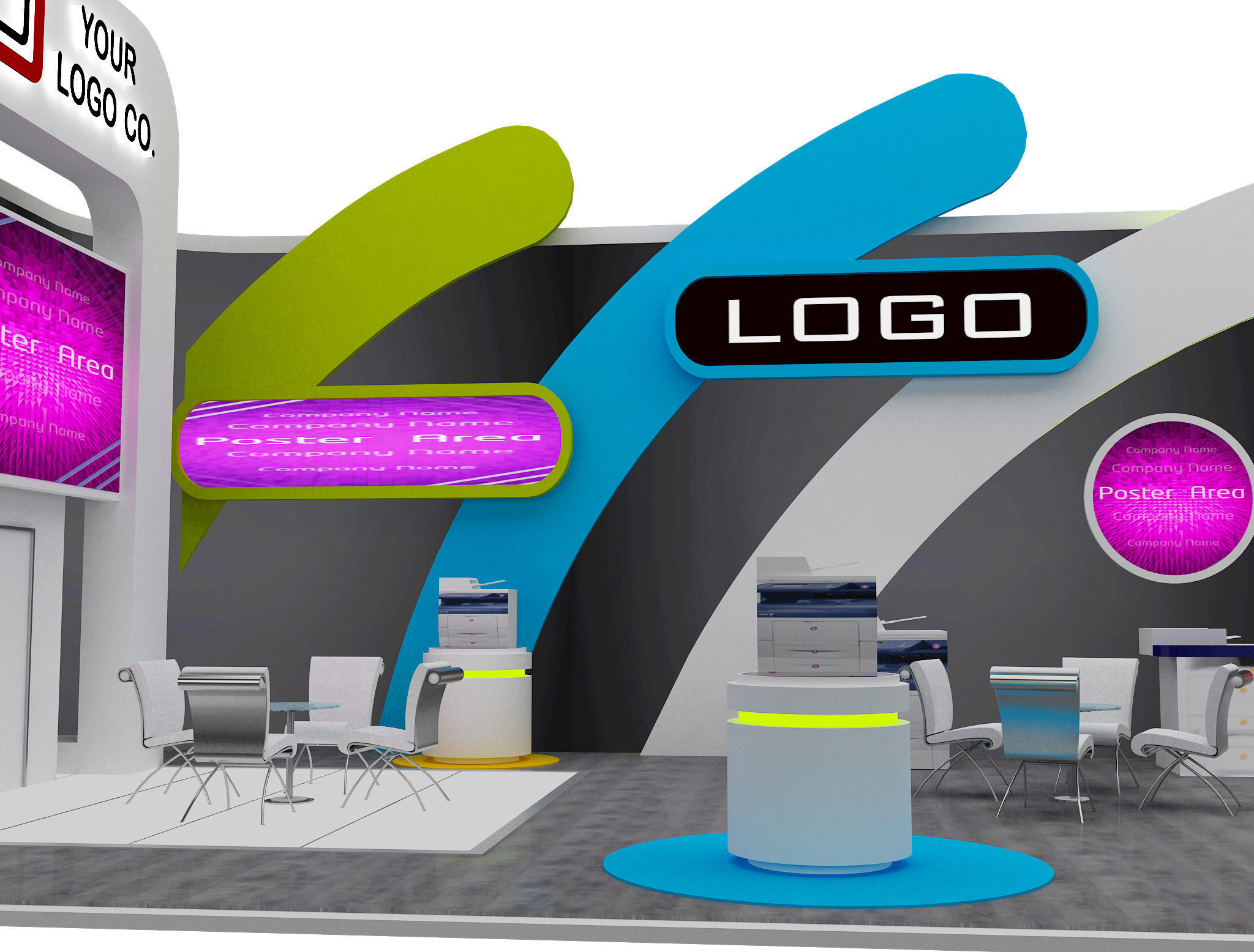Booth Exhibition Stand a465b 3D model_13