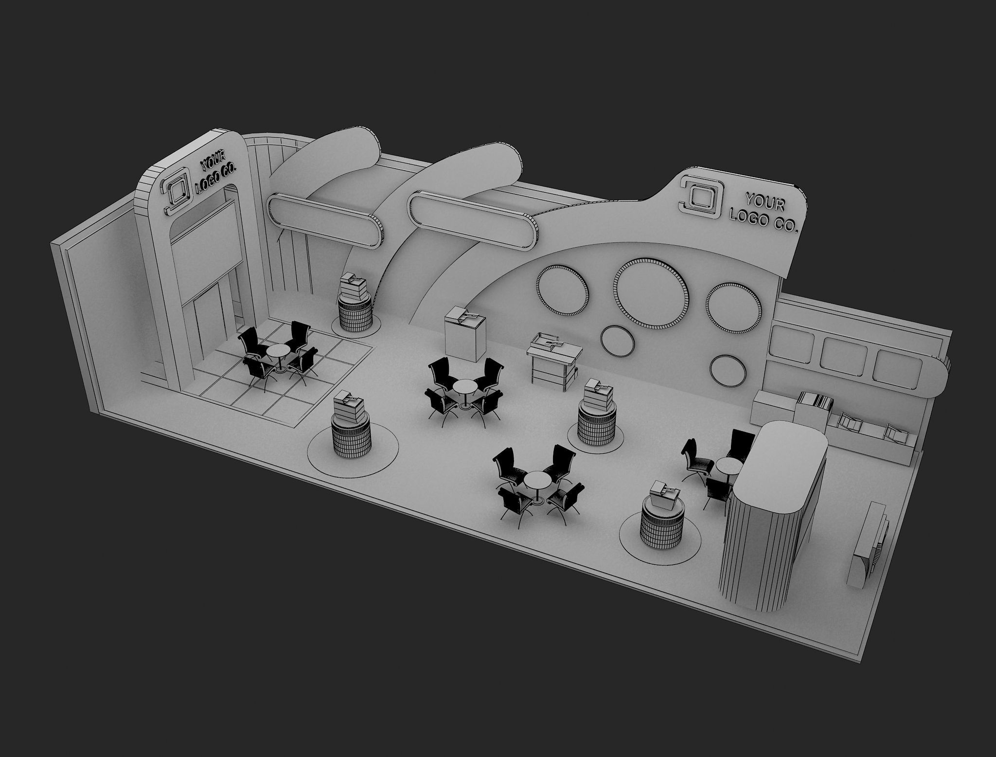 Booth Exhibition Stand a465b 3D model_2