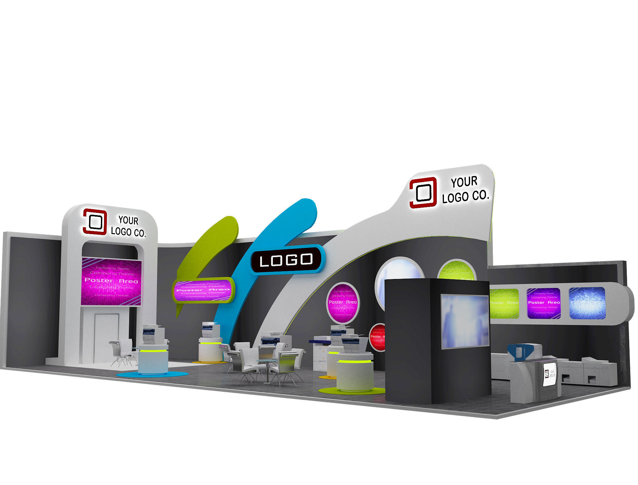 Booth Exhibition Stand a465b 3D model_3