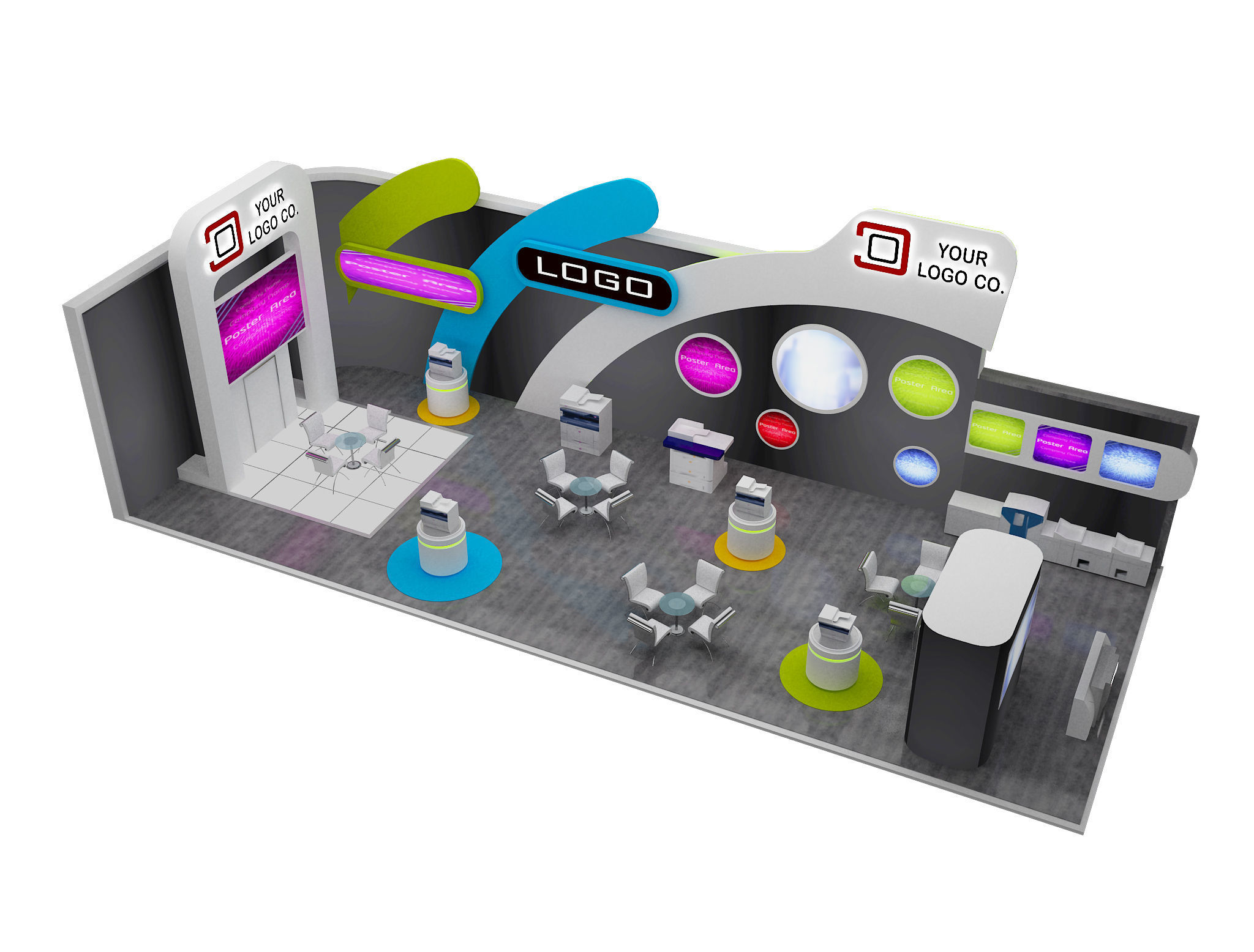 Booth Exhibition Stand a465b 3D model_1