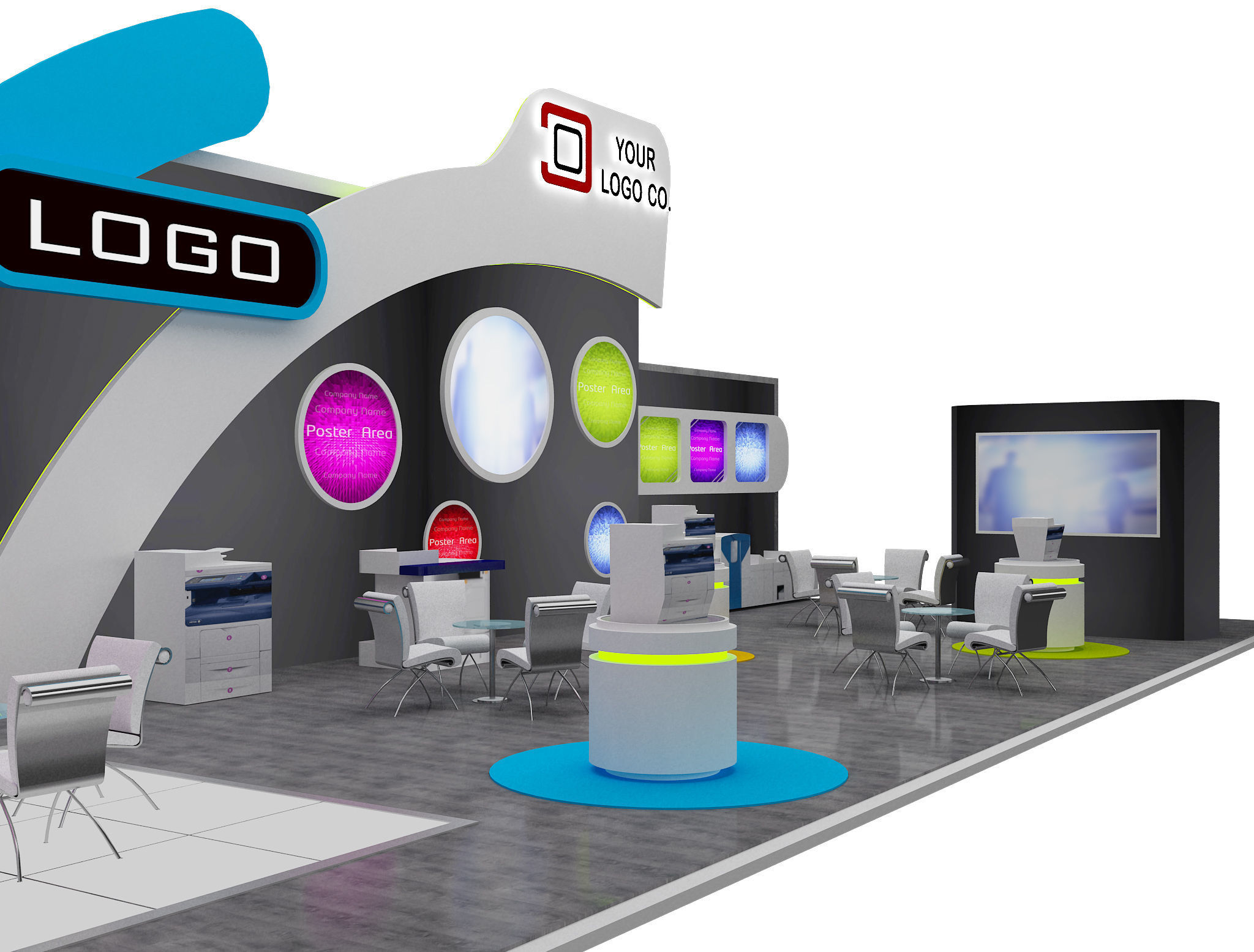 Booth Exhibition Stand a465b 3D model_11