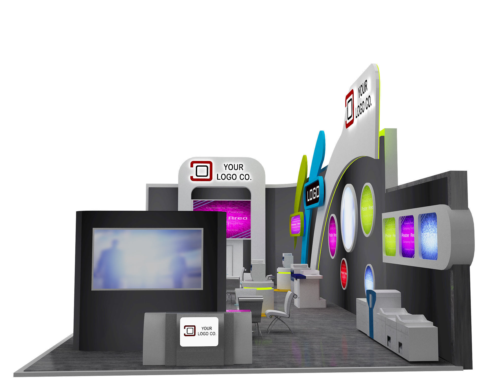 Booth Exhibition Stand a465b 3D model_5