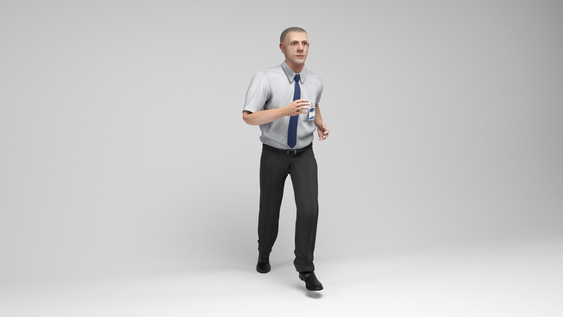 Office worker Low-poly 3D model_9