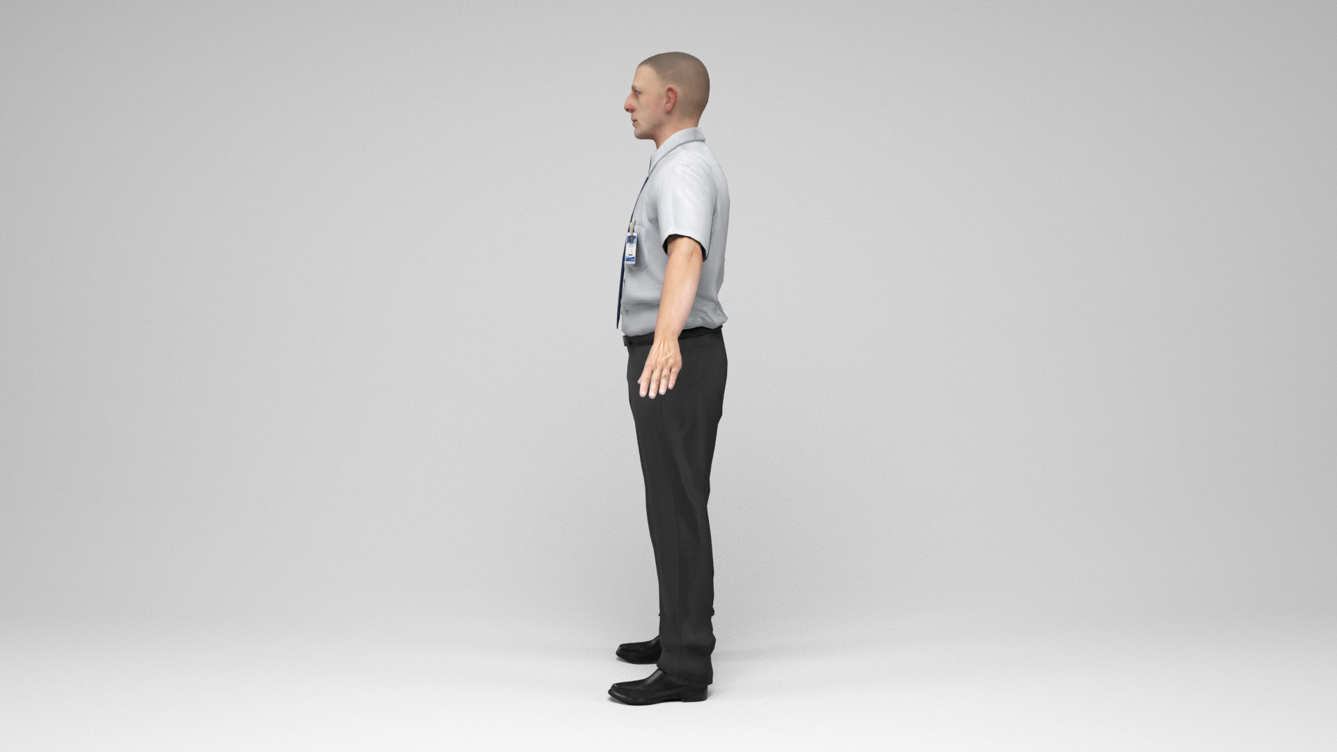 Office worker Low-poly 3D model_4