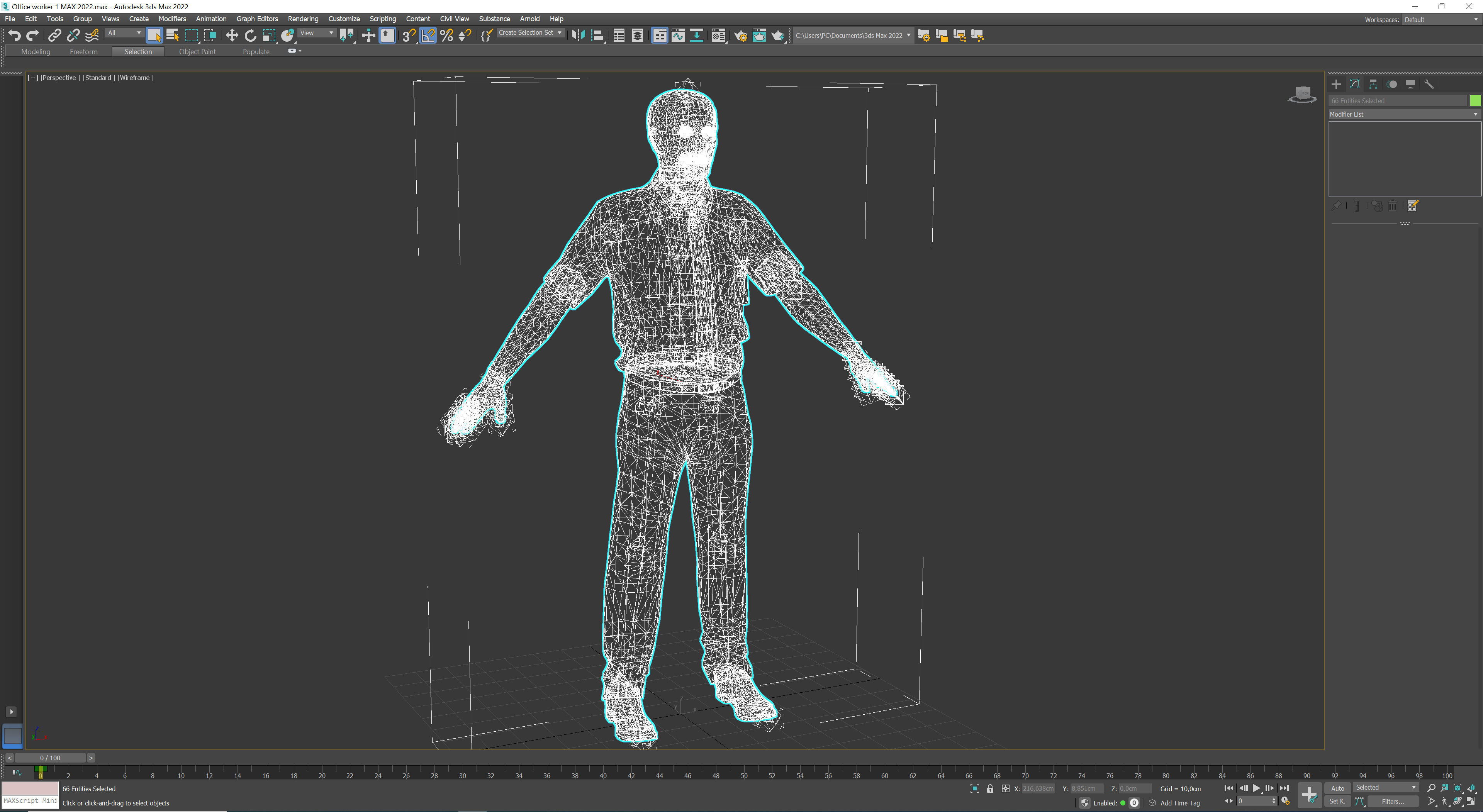 Office worker Low-poly 3D model_14