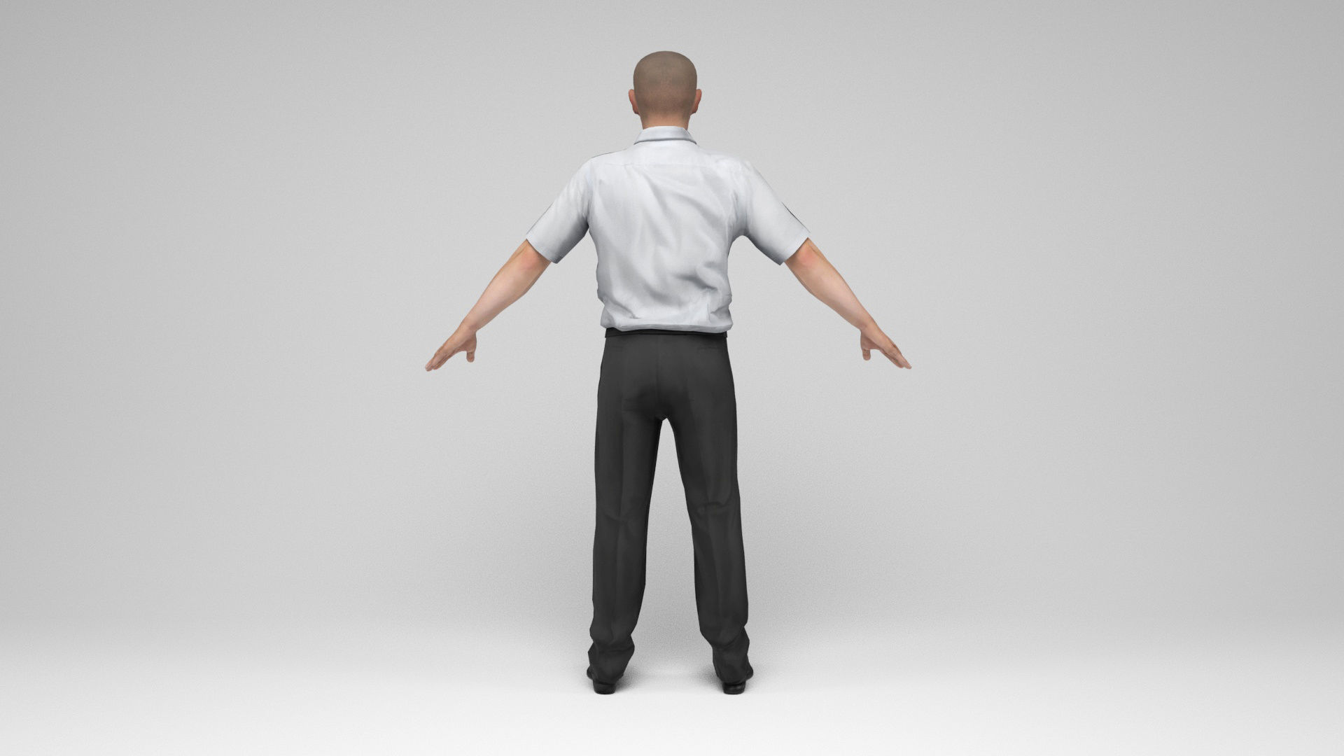 Office worker Low-poly 3D model_3