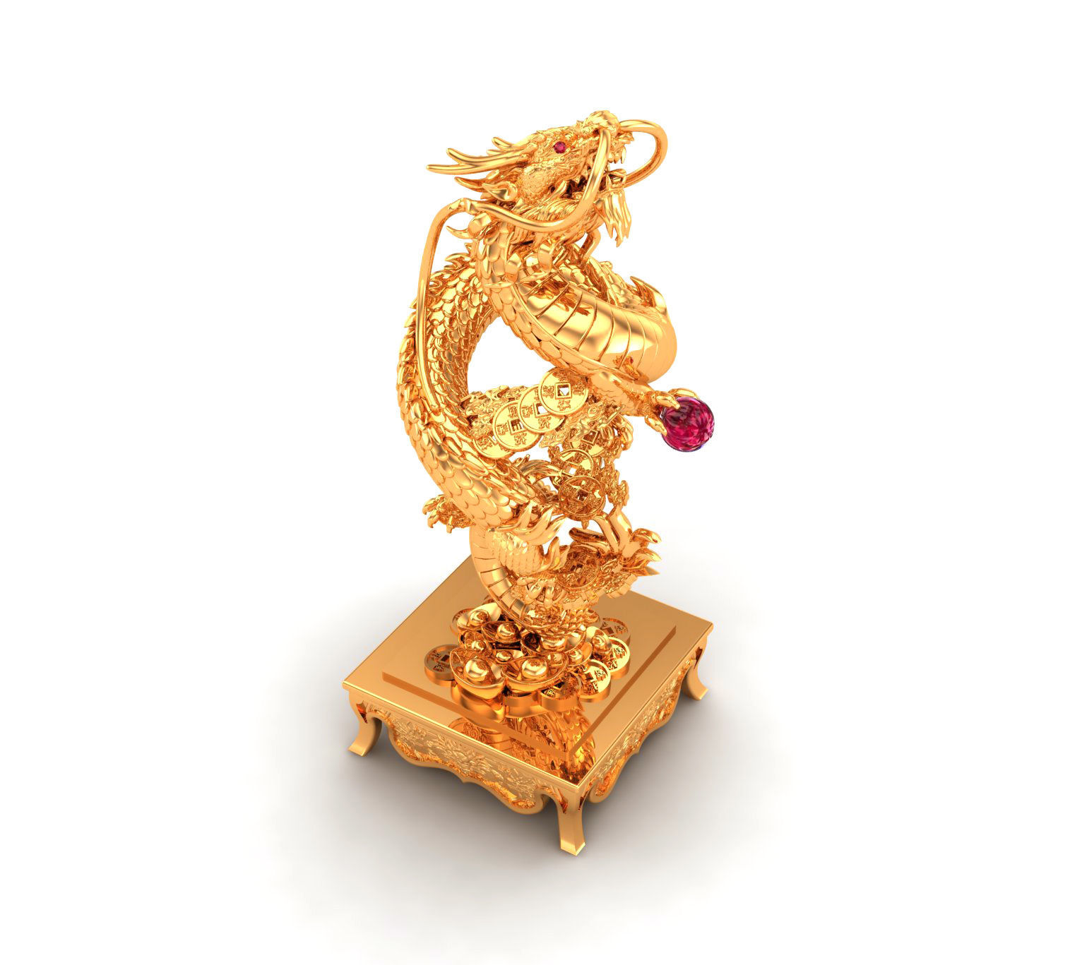 China Dragon Statue 3D print model_5