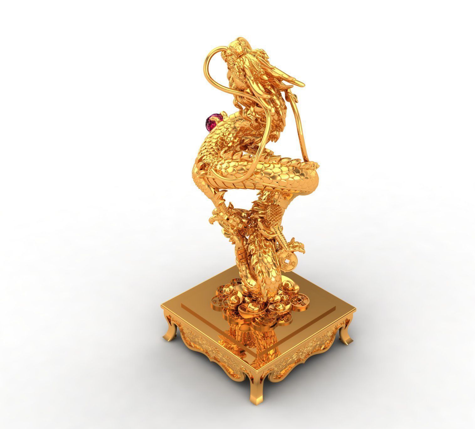 China Dragon Statue 3D print model_3