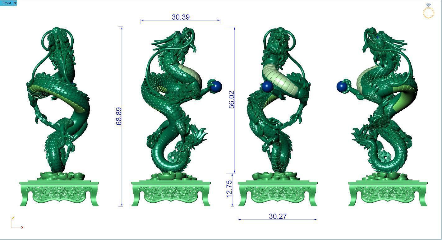 China Dragon Statue 3D print model_7