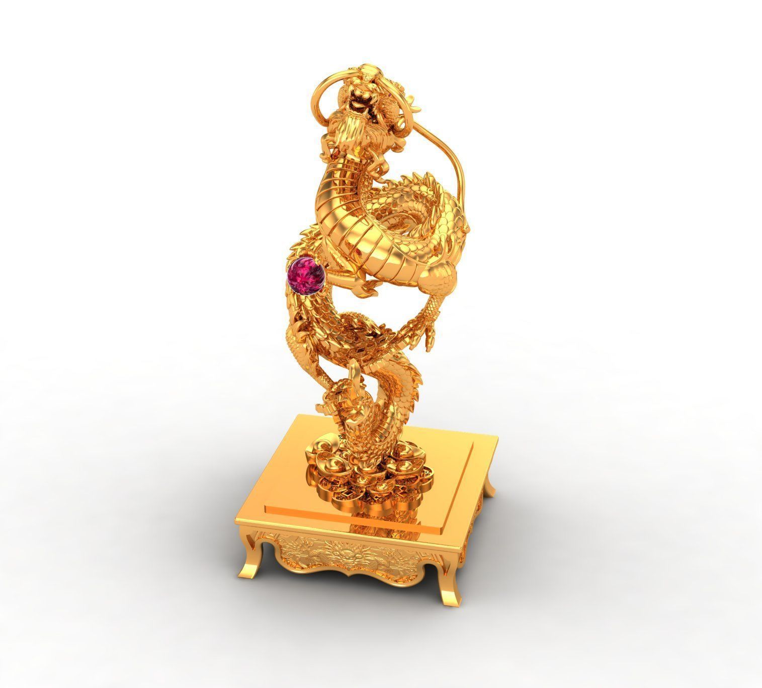 China Dragon Statue 3D print model_4