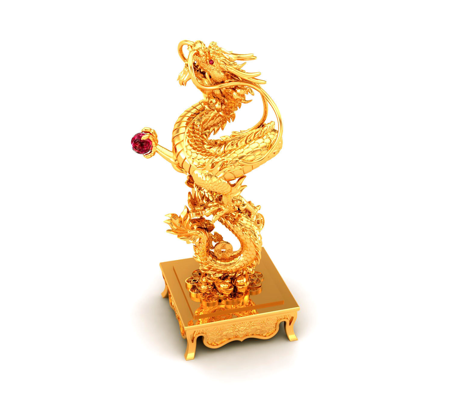 China Dragon Statue 3D print model_2