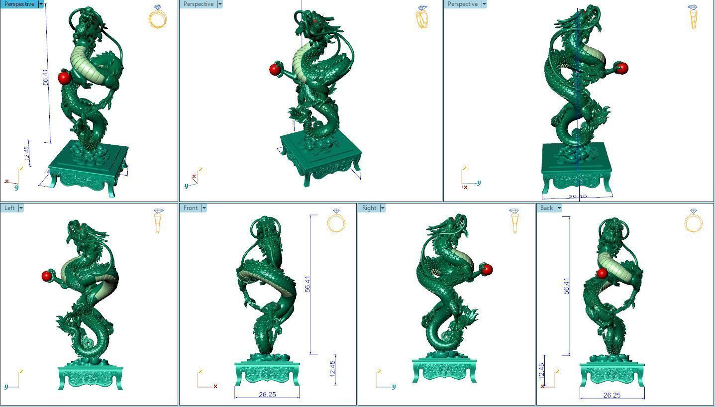 China Dragon Statue 3D print model_6