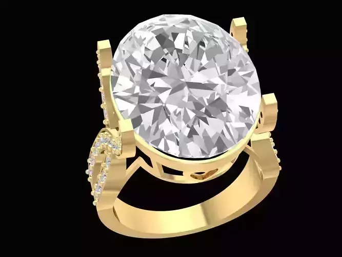 Elegant Twisted Shank Solitaire Engagement Ring 3279 3D print model