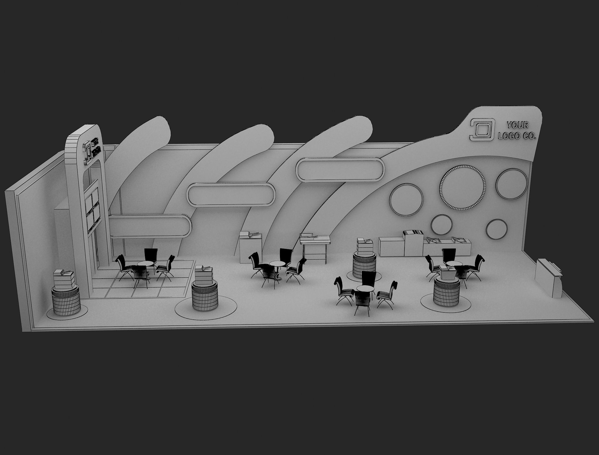 Booth Exhibition Stand a465c 3D model_3
