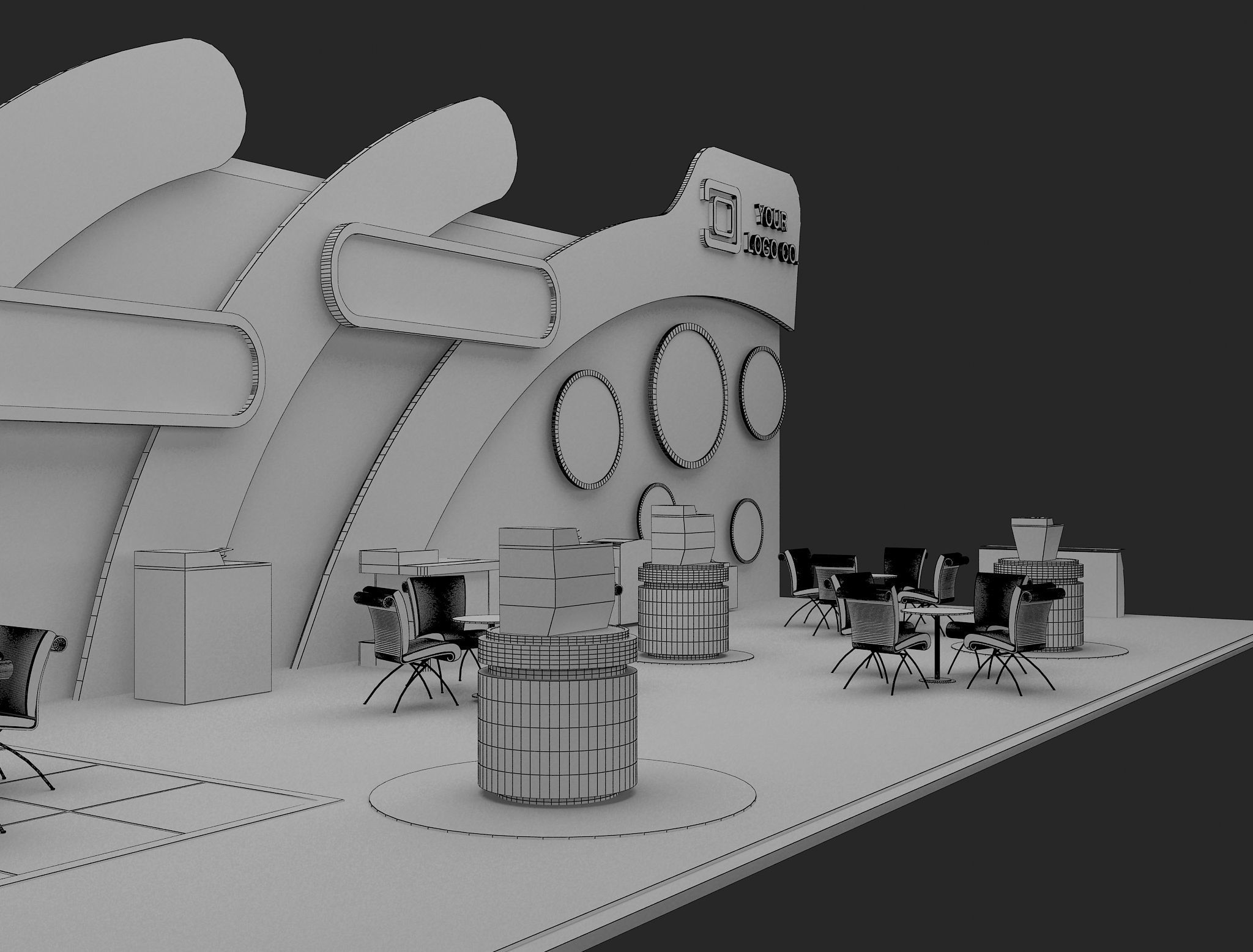 Booth Exhibition Stand a465c 3D model_7