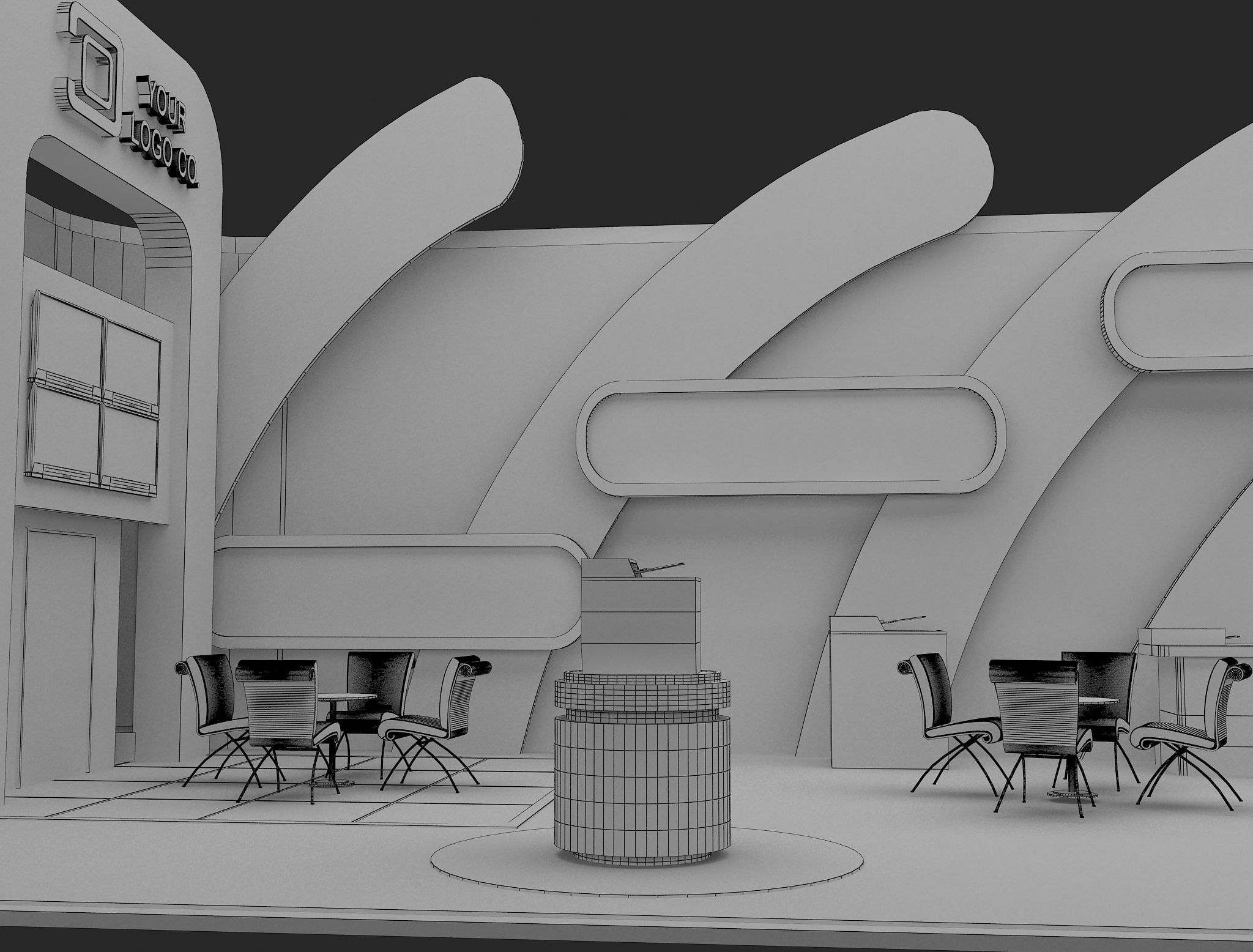 Booth Exhibition Stand a465c 3D model_25