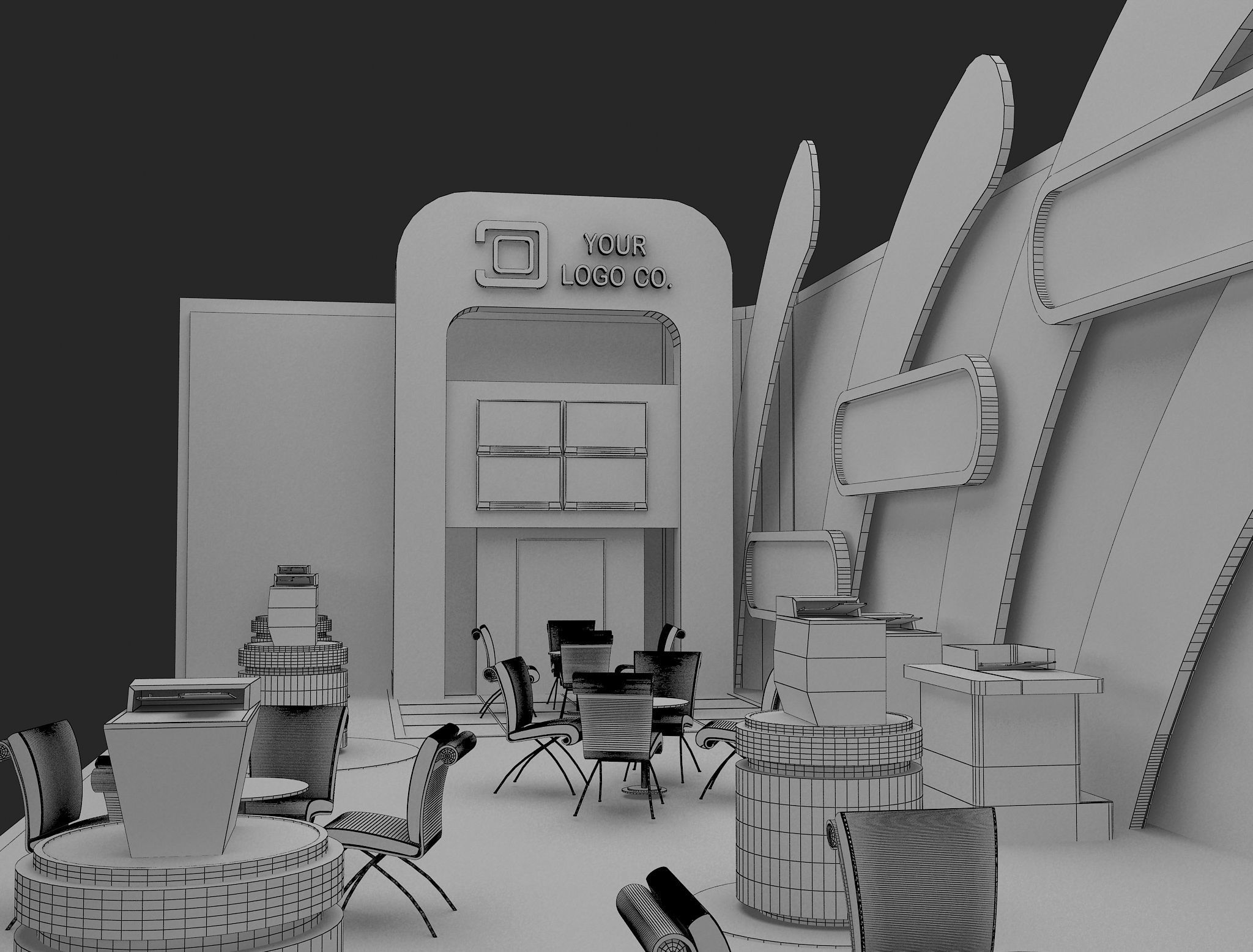 Booth Exhibition Stand a465c 3D model_15