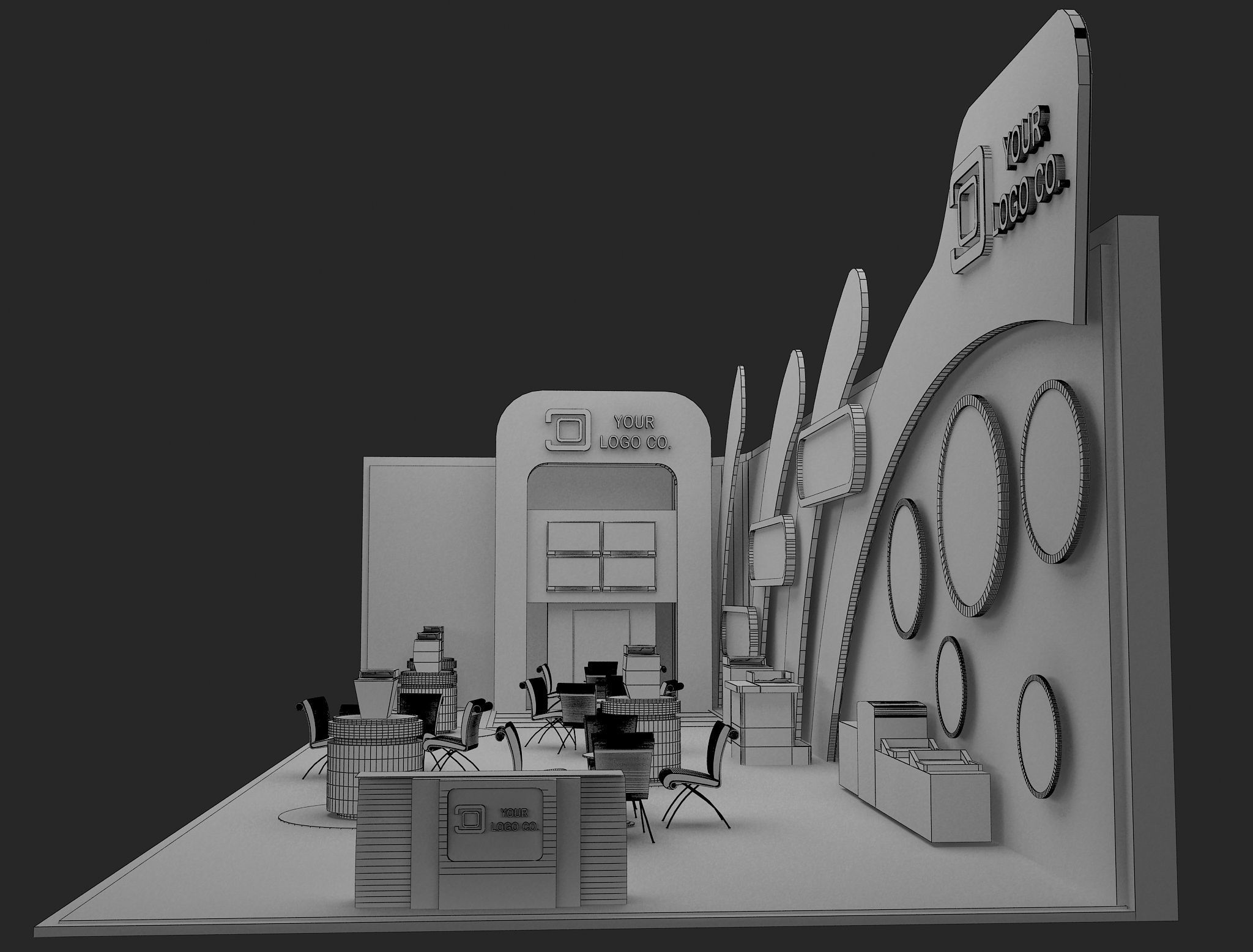 Booth Exhibition Stand a465c 3D model_17